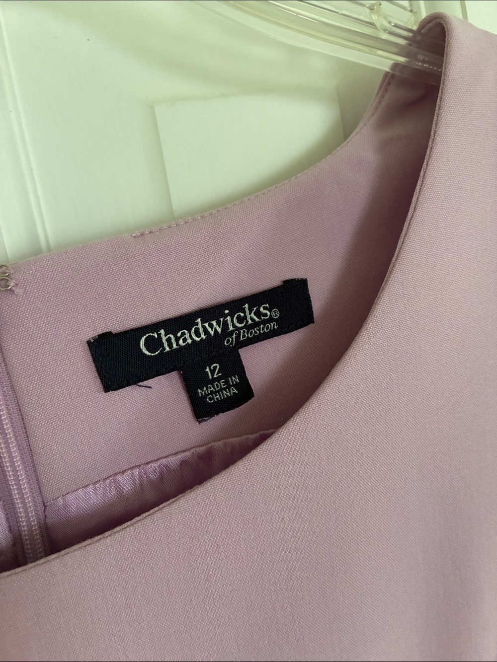 Vintage Chadwicks Classic Sleeveless Shift Dress - Lavender Size 12 - Picture 3 of 10